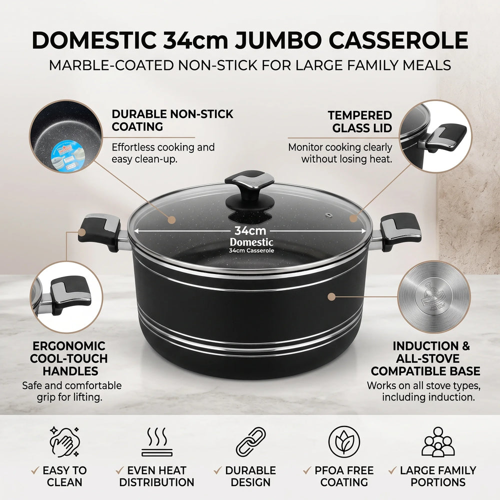 Jumbo casserole 34cm Marble coated